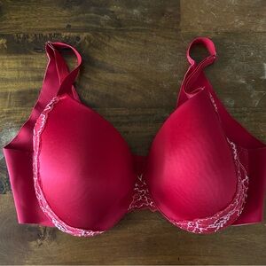 Soma Vanishing back FC Lace Trim Red underwire Bra‎ 36D
